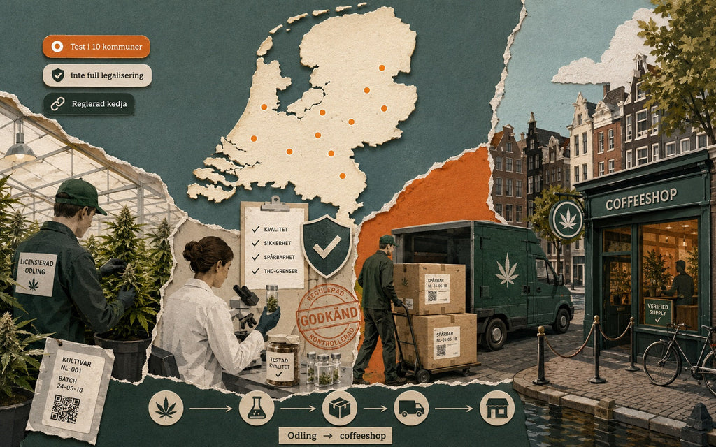 Nederländerna testar laglig cannabis från odling till coffeeshop