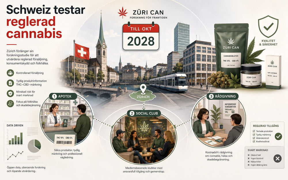 Schweiz testar reglerad cannabis och förlänger studie till 2028