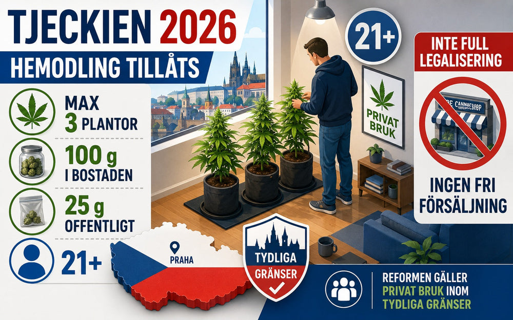 Tjeckien tillåter hemodling av cannabis från 2026